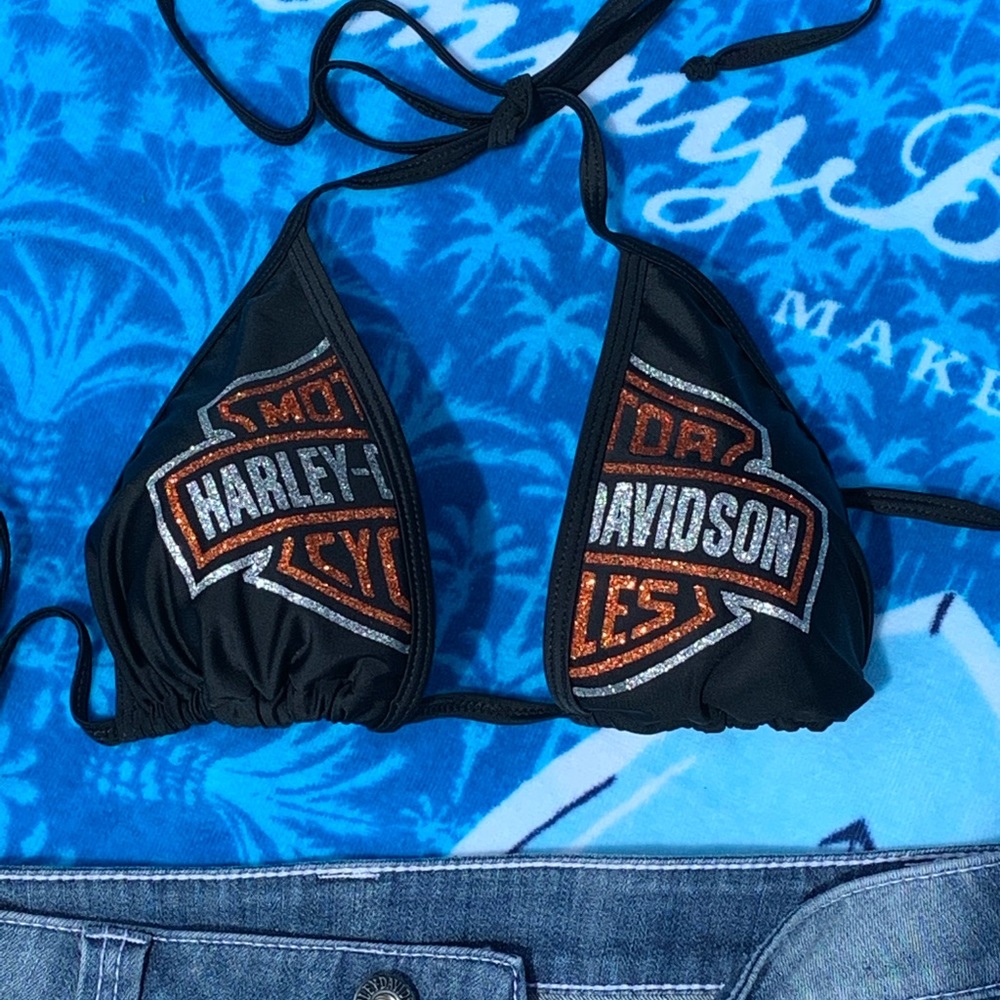 NEW STYLE! Sexy Harley Davidson Branded Bikini Top